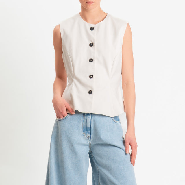 Tensione in-Gilet in cotone - vaniglia