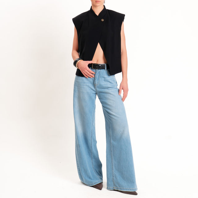 Tensione in-Gilet chiusura asimmetrica - nero