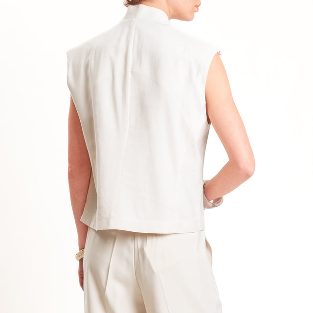 Tensione in-Gilet chiusura asimmetrica - avorio