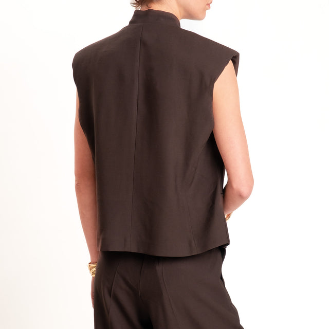Tensione in-Gilet chiusura asimmetrica - moro