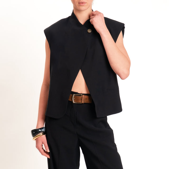 Tensione in-Gilet chiusura asimmetrica - nero