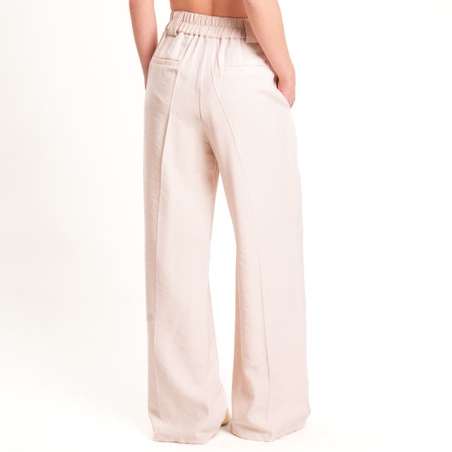 Tensione in-Pantalone wide leg elastico dietro - nude