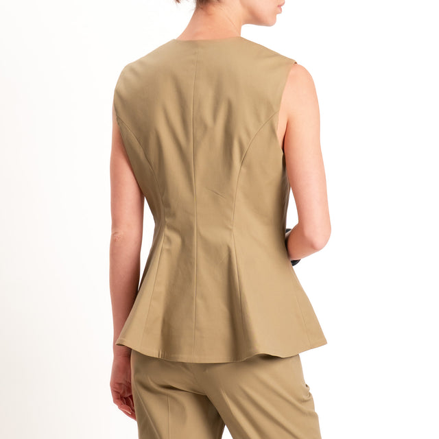 Tensione in-Gilet in cotone - camel
