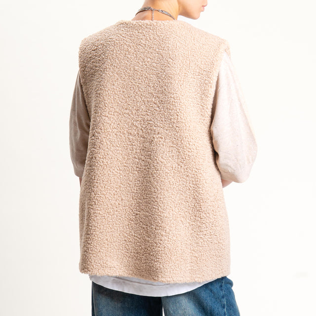 Tensione in-Gilet teddy - camel