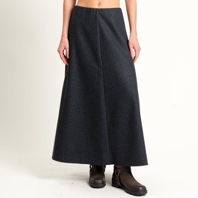 Tensione in- Gonna ad A in flanella - antracite