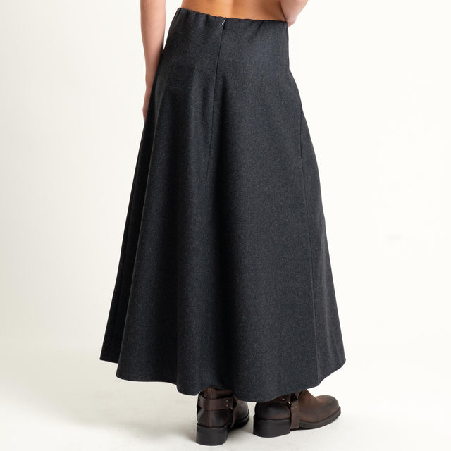 Tensione in- Gonna ad A in flanella - antracite