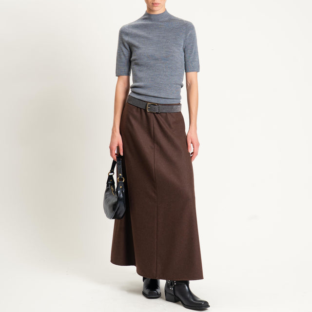 Tensione in- Gonna ad A in flanella - moro