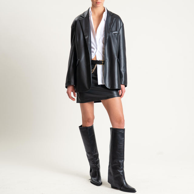Tensione in-Minigonna similpelle - nero