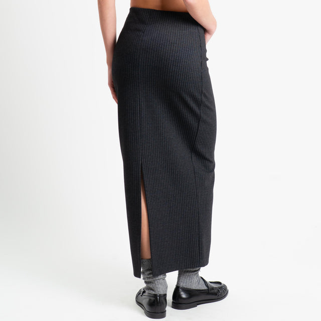 Tensione in-Gonna gessato punto milano elastico in vita - antracite/grigio