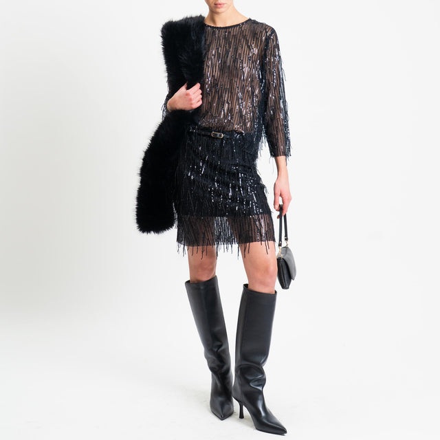 Tensione in-Gonna tulle con paillettes - nero