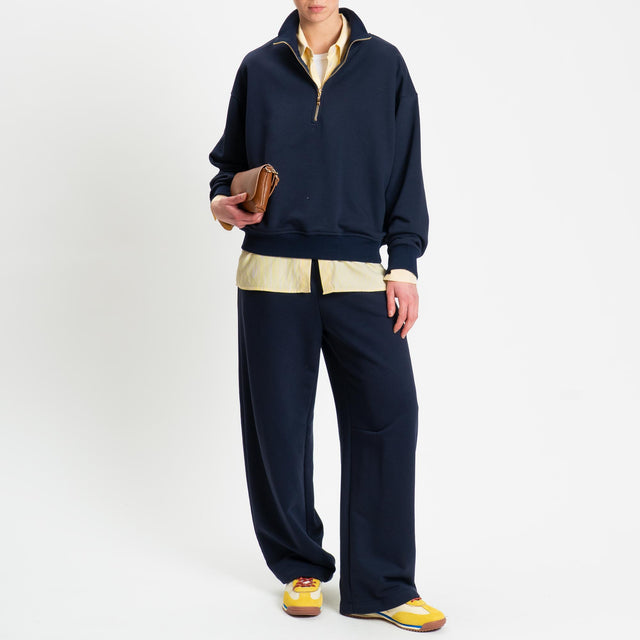 Tensione in-Felpa zip jumper - blu