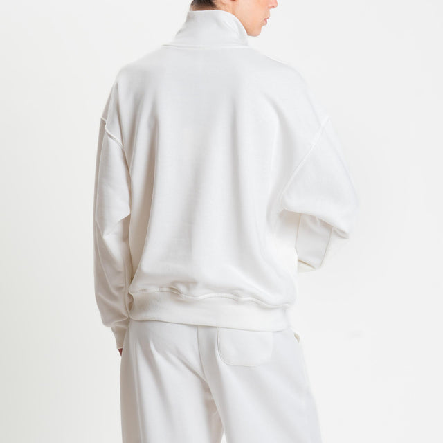 Tensione in-Felpa zip jumper - panna