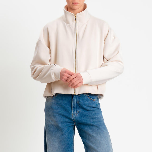 Tensione in-Giacca in felpa con zip - avorio