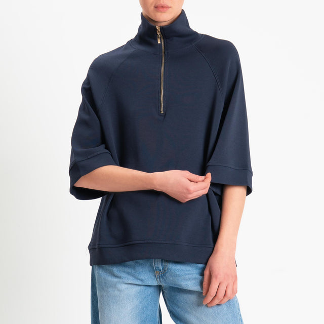 Tensione in-Felpa zip jumper - blu