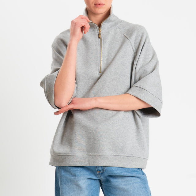 Tensione in-Felpa zip jumper - grigio