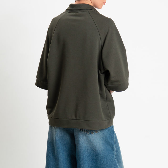Tensione in-Felpa zip jumper - verde bosco
