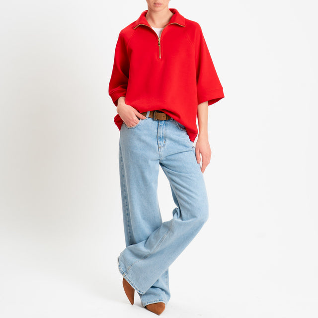 Tensione in-Felpa zip jumper - rosso