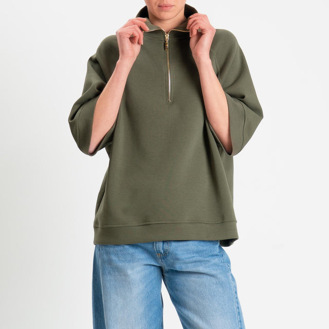 Tensione in-Felpa zip jumper - verde bosco