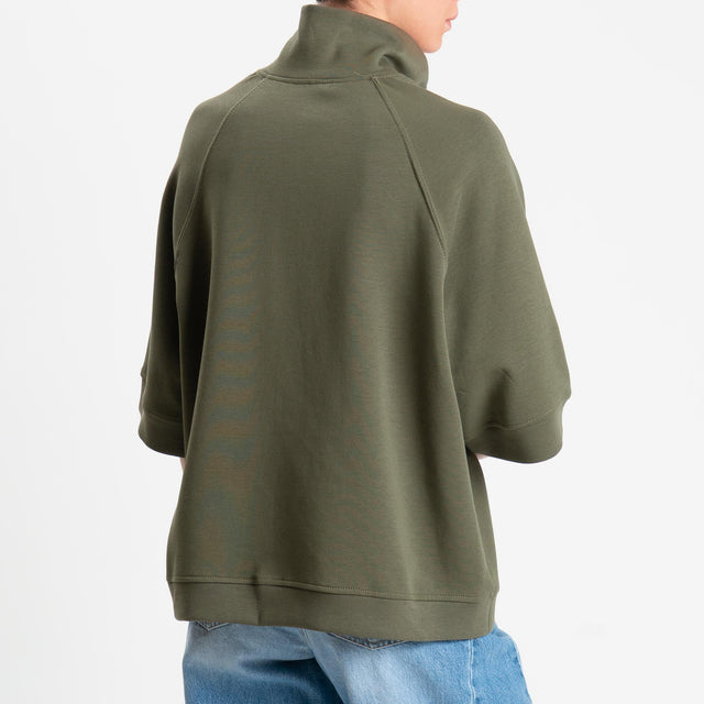 Tensione in-Felpa zip jumper - verde bosco
