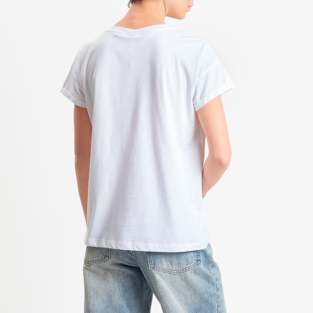 Tensione in-T-shirt stampa n.5 - bianco/moro