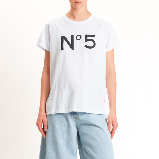 Tensione in-T-shirt girocollo n.5 - bianco/nero