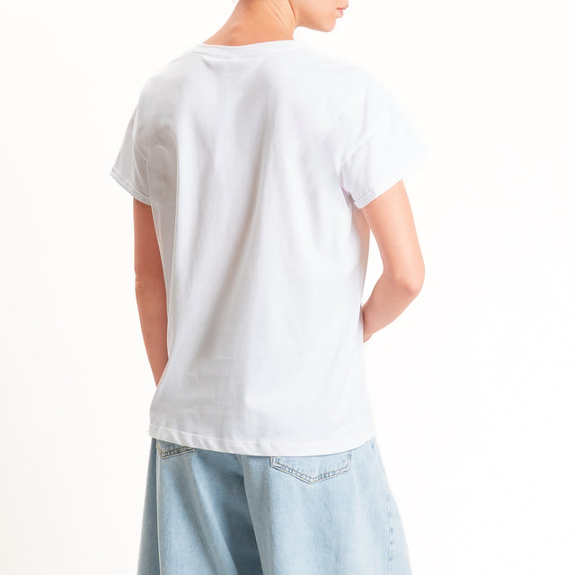 Tensione in-T-shirt girocollo n.5 - bianco/nero