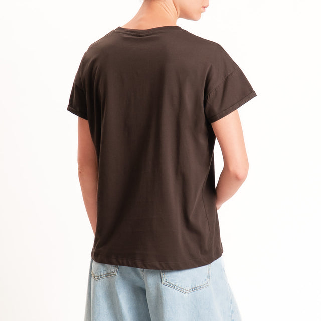 Tensione in-T-shirt girocollo n.5 - moro/celeste