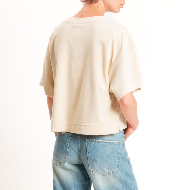 Tensione in-Maglia punto spugna n5 - beige/blu
