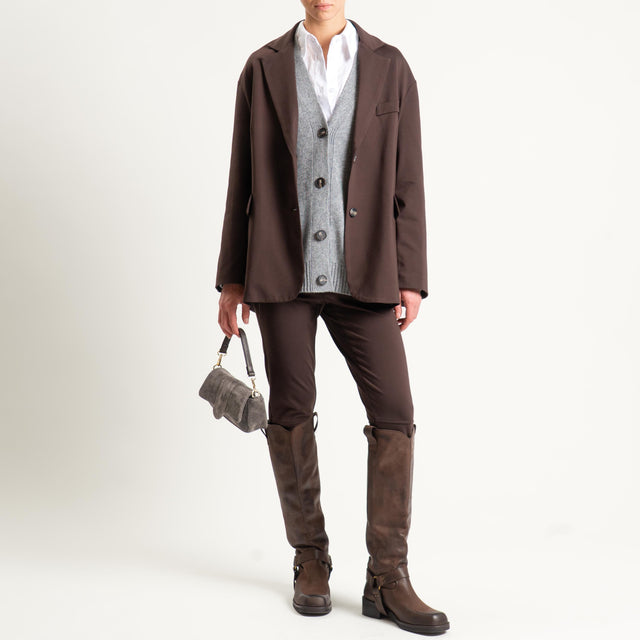 Tensione in-Leggings punto milano elastico in vita - moro