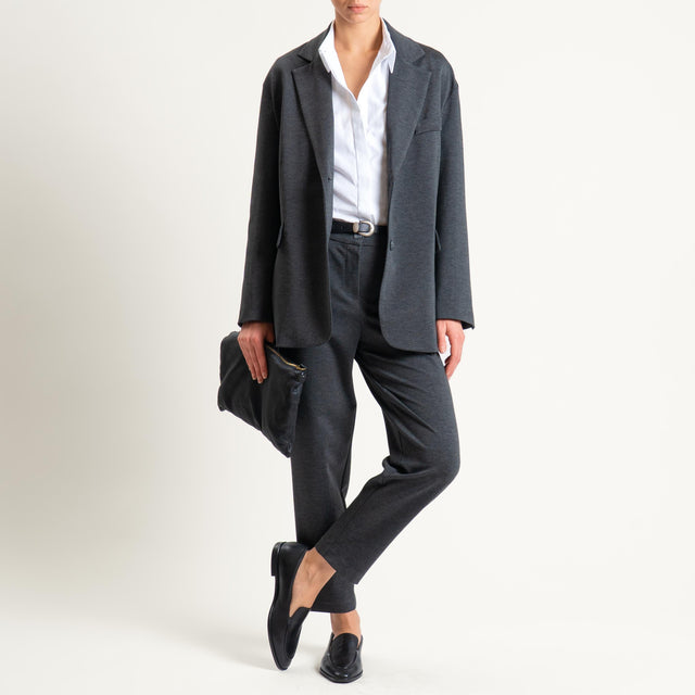 Tensione in-Pantalone punto milano con cintura - grigio