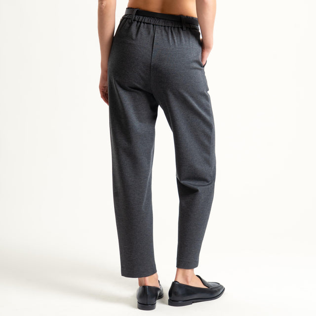Tensione in-Pantalone punto milano con cintura - grigio