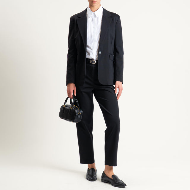 Tensione in-Pantalone punto milano con cintura - nero
