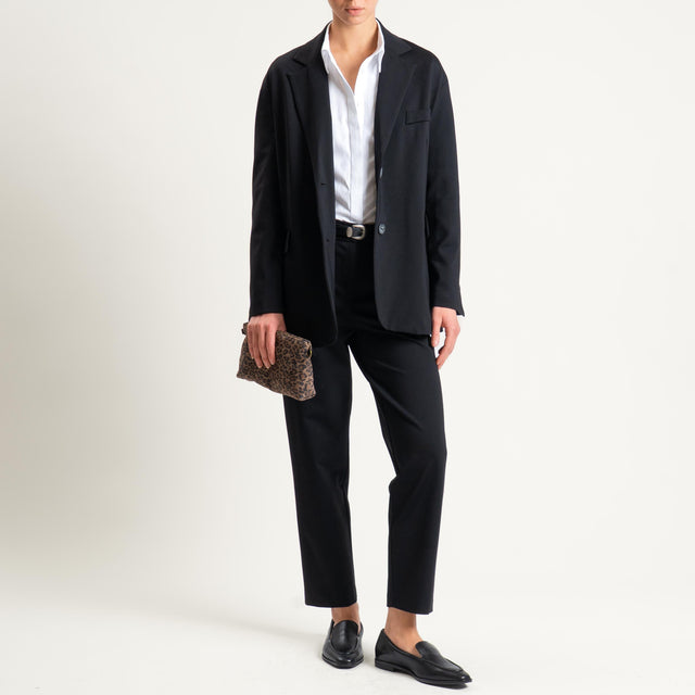 Tensione in-Pantalone punto milano con cintura - nero