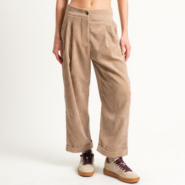 Tensione in-Pantalone velluto 500 righe - camel