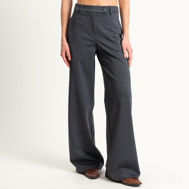 Tensione in-Pantalone wide leg punto milano - grigio