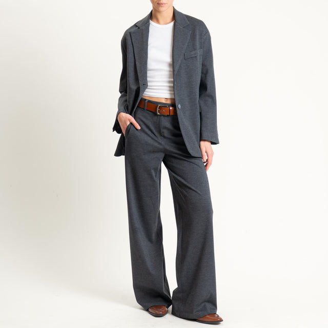 Tensione in-Pantalone wide leg punto milano - grigio