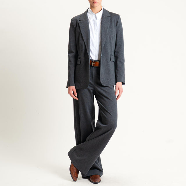 Tensione in-Pantalone wide leg punto milano - grigio