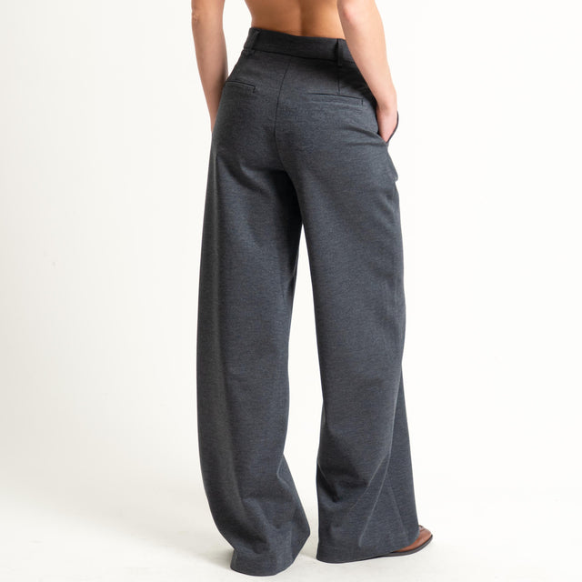 Tensione in-Pantalone wide leg punto milano - grigio