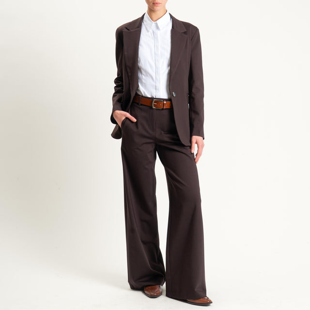 Tensione in-Pantalone wide leg punto milano - moro