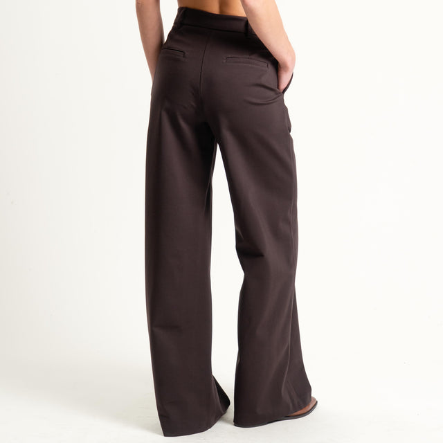 Tensione in-Pantalone wide leg punto milano - moro