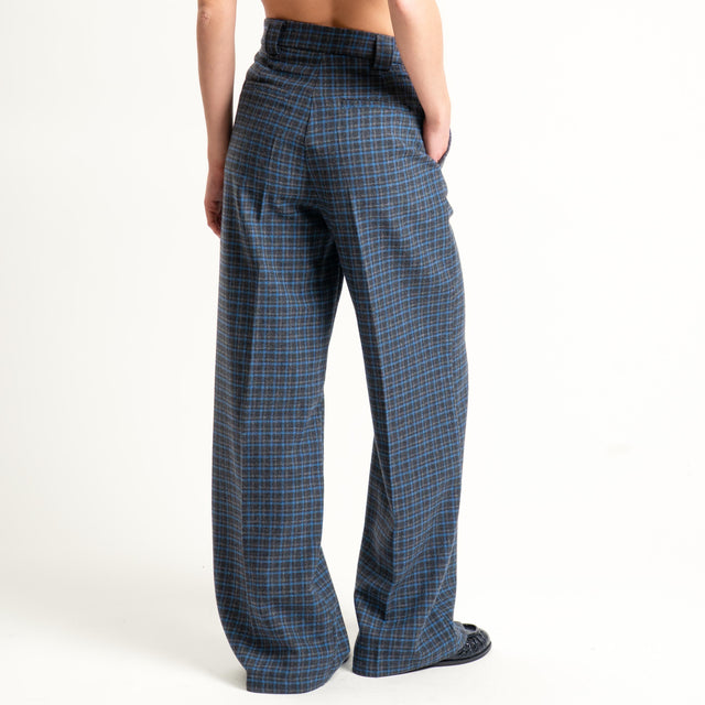 Tensione in- Pantalone quadri - grigio/azzurro