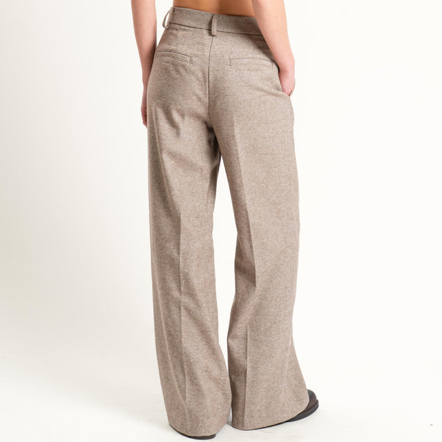 Tensione in-Pantalone misto lana melange - beige