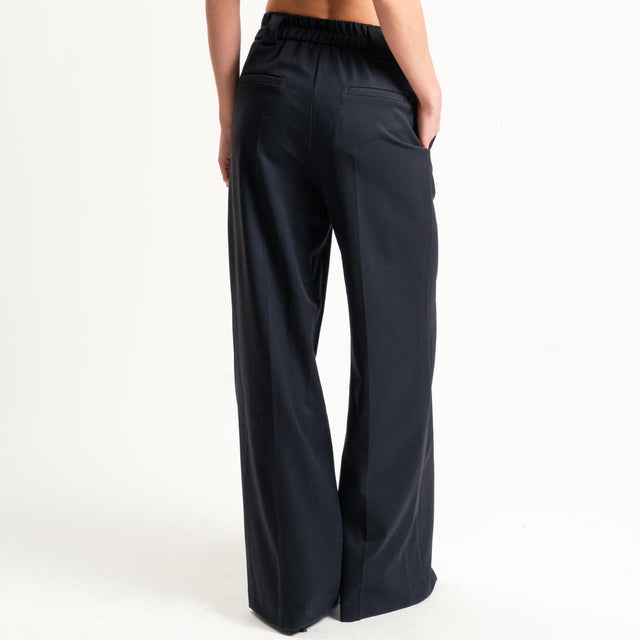 Tensione in-Pantalone flanella elastico dietro straight fit - nero