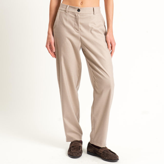 Tensione in-Pantalone flanella carrot fit elastico - cacha