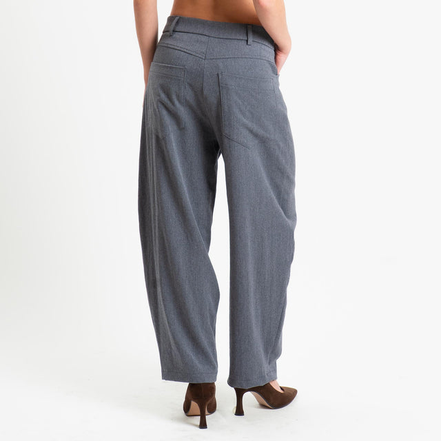 Tensione in-Pantalone barrel in flanella - grigio