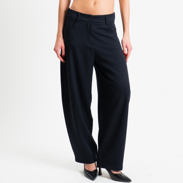 Tensione in-Pantalone barrel in flanella - nero