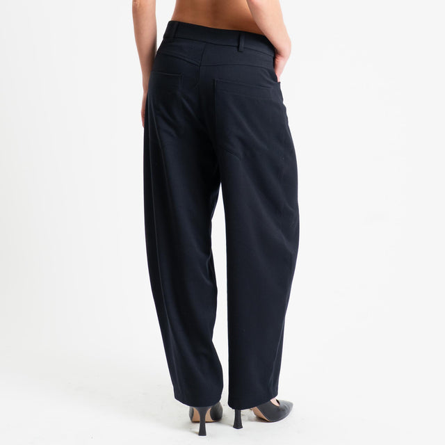 Tensione in-Pantalone barrel in flanella - nero