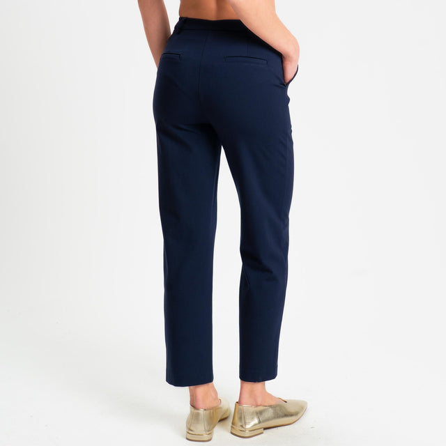 Tensione in-Pantalone punto milano slim fit - blu