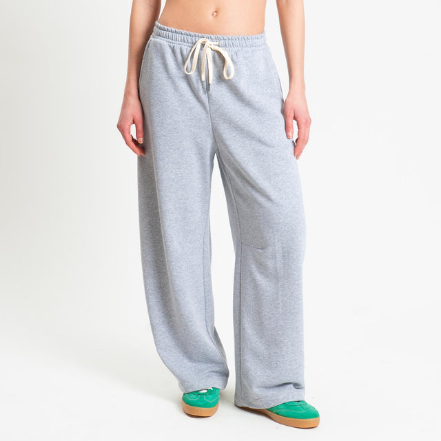 Tensione in-Pantalone in felpa con coulisse - grigio