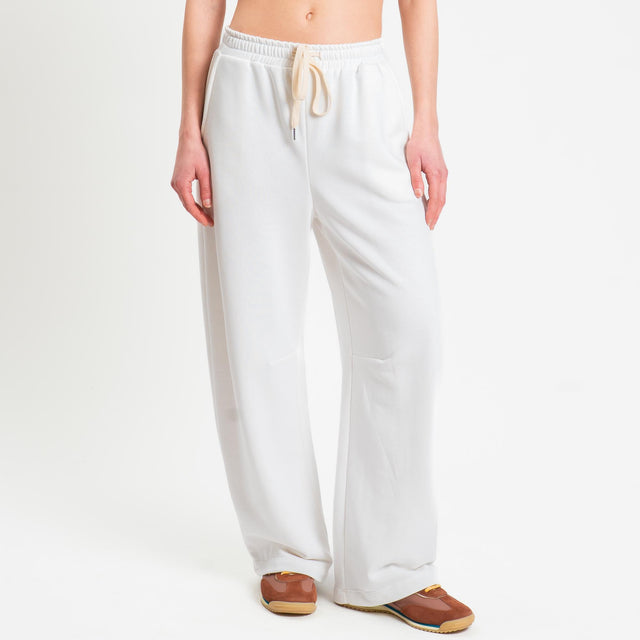 Tensione in-Pantalone in felpa con coulisse - panna